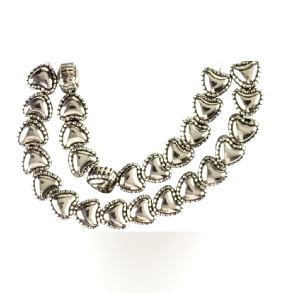 Cousin Metal Silver Heart Spacers, 27 Piece
